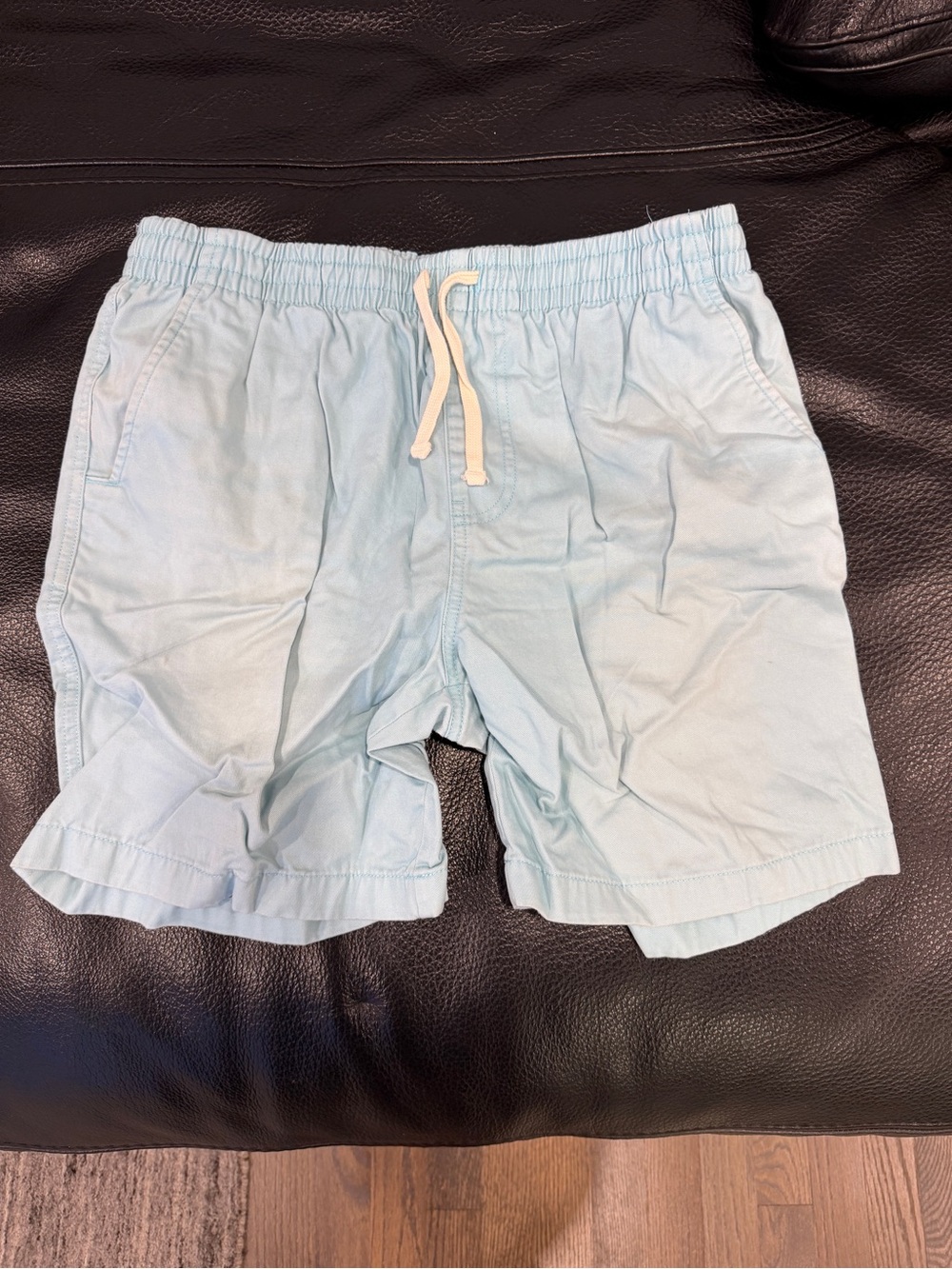 Men's Light Blue Elastic Waist Athletic Shorts with Drawstring